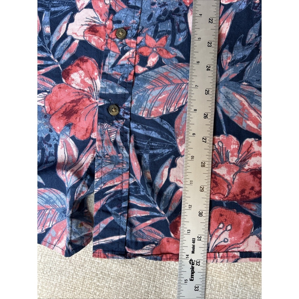 Oak Hill Mens 3XL Blue Hawaiian Camp Shirt Tropical Island Print Cotton Coastal - Picture 4 of 8